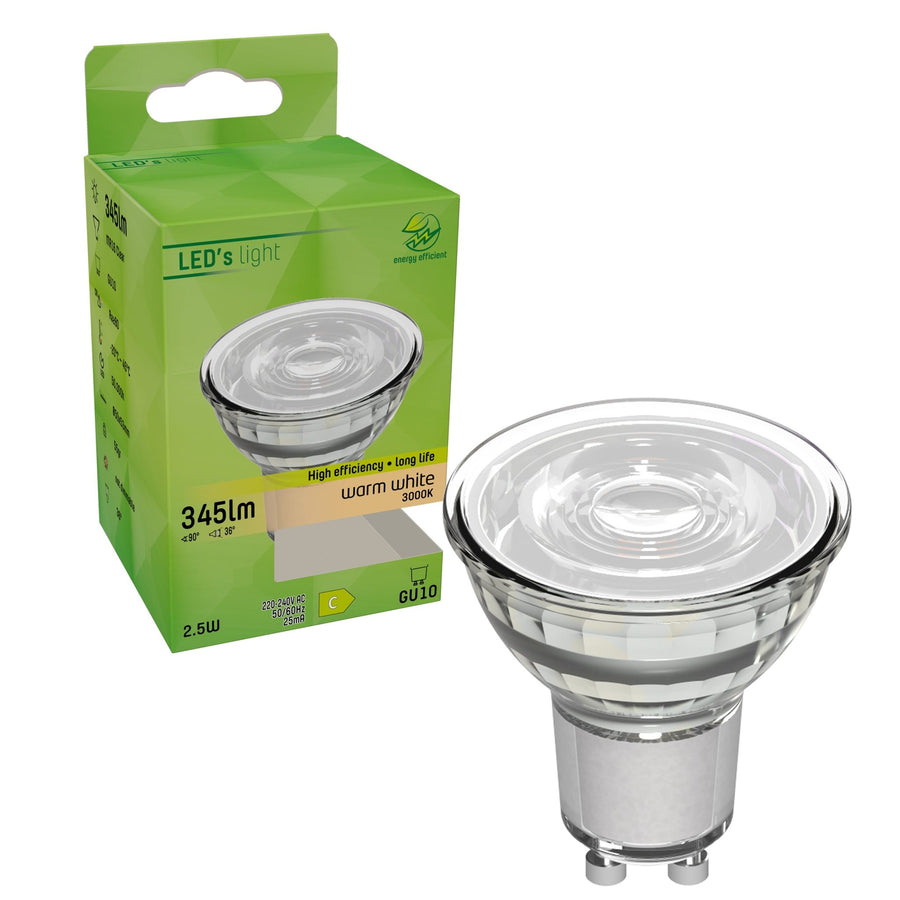 Elite LED Lamp met GU10 fitting - Gaat tot 25 jaar mee - 2W/50W - 345 lm - Warm wit Spotjes led.gl