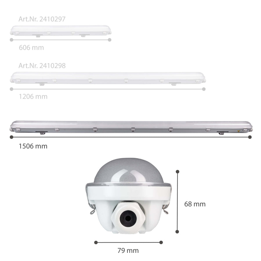 LED's Light Pro Philips Koppelbare TL armatuur 150 cm - 40W - Energielabel B - Dimbaar licht - 7200 lm - 180Lm/W - IP65 - 4000K - IK08 TL verlichting led.gl