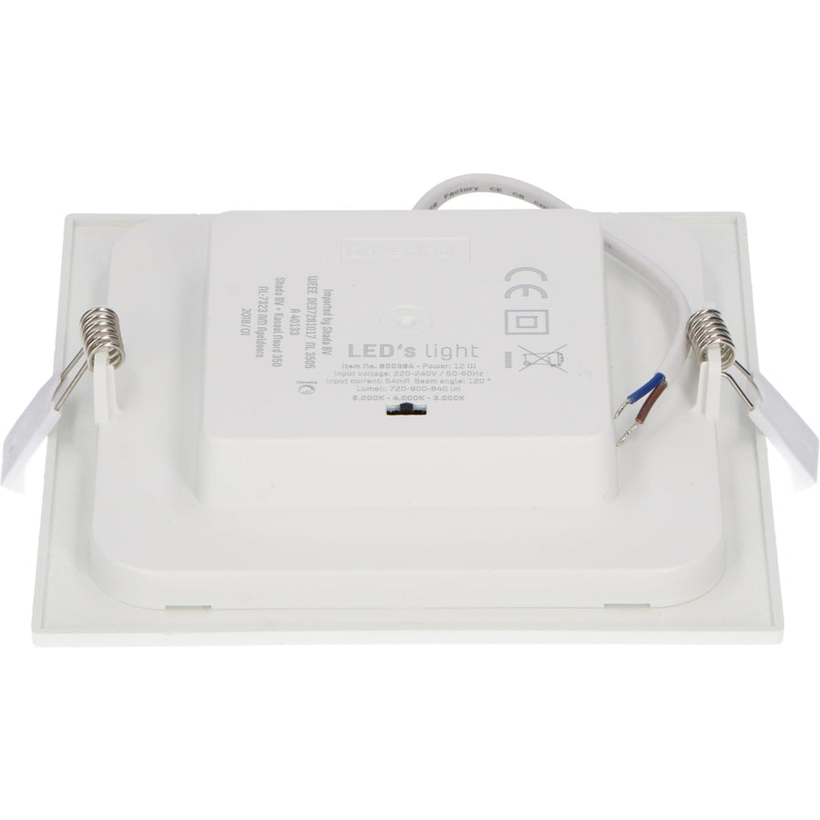 LED's Light LED Inbouwspot opbouwspot vierkant 15 cm - CCT - Dimbaar - Inbouw en opbouw - 1200 lm - Zaagmaat 147×147mm – Wit Plafondlampen led.gl