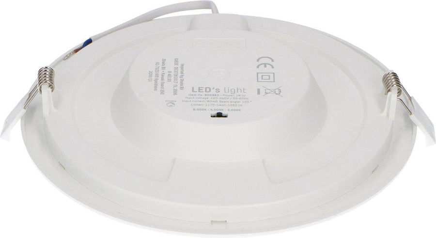 LED's Light Inbouw/Opbouw LED Plafondlamp 15W 1500lm CCT 3000K/4000K/6000K – Zaagmaat Ø 200mm – Wit – Dimbaar Plafondlampen led.gl