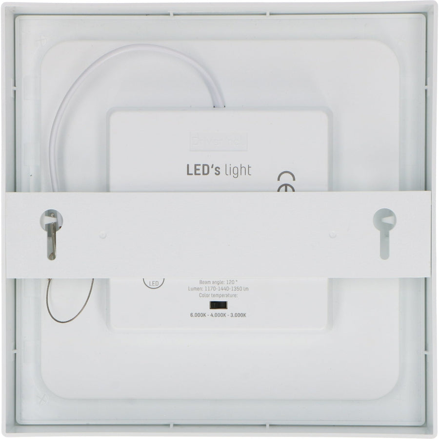 LED's Light Inbouw/Opbouw LED Plafondlamp CCT Ø 20 cm vierkant - Dimbaar - warm en koud wit - Zaagmaat 200×200mm – Wit Plafondlampen led.gl