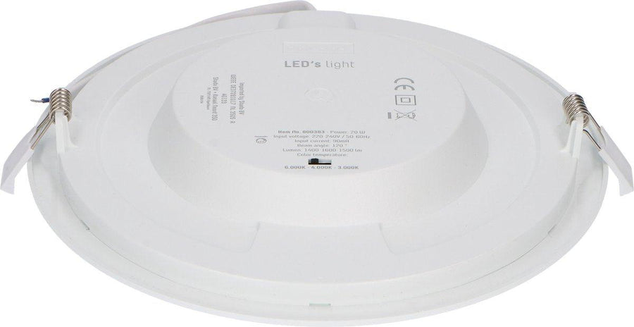 LED's Light Inbouw/Opbouw LED Plafondlamp Downlight - Dimbaar - 18W – 1820 lm – Ø240 mm – Zaagmaat Ø 220mm | CCT 3000K / 4000K / 6000K - Wit Plafondlampen led.gl