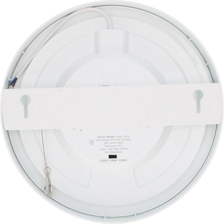 LED's Light Inbouw/Opbouw LED Plafondlamp Downlight - Dimbaar - 18W – 1820 lm – Ø240 mm – Zaagmaat Ø 220mm | CCT 3000K / 4000K / 6000K - Wit Plafondlampen led.gl