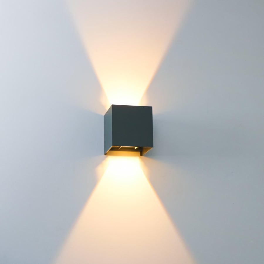 3 pack - LED's Light Kubus LED Wandlamp voor buiten - 2 lichts - IP65 Waterdicht - Warm wit licht - Antraciet Wandlampen led.gl