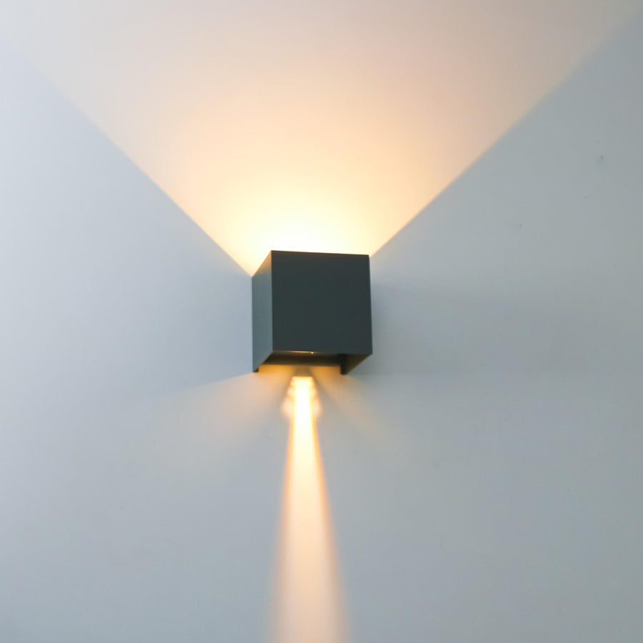 3 pack - LED's Light Kubus LED Wandlamp voor buiten - 2 lichts - IP65 Waterdicht - Warm wit licht - Antraciet Wandlampen led.gl