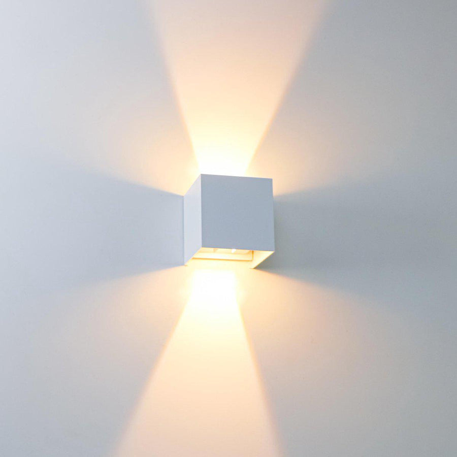 3 pack - LED's Light Kubus LED Wandlamp buiten - 2 lichts - IP65 Waterdicht - Warm wit licht - Wit Wandlampen led.gl
