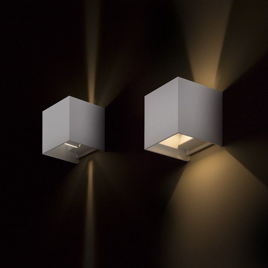 3 pack - LED's Light Kubus LED Wandlamp buiten - 2 lichts - IP65 Waterdicht - Warm wit licht - Wit Wandlampen led.gl