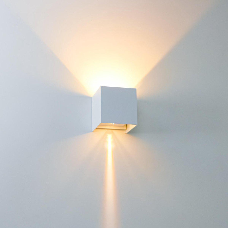 3 pack - LED's Light Kubus LED Wandlamp buiten - 2 lichts - IP65 Waterdicht - Warm wit licht - Wit Wandlampen led.gl