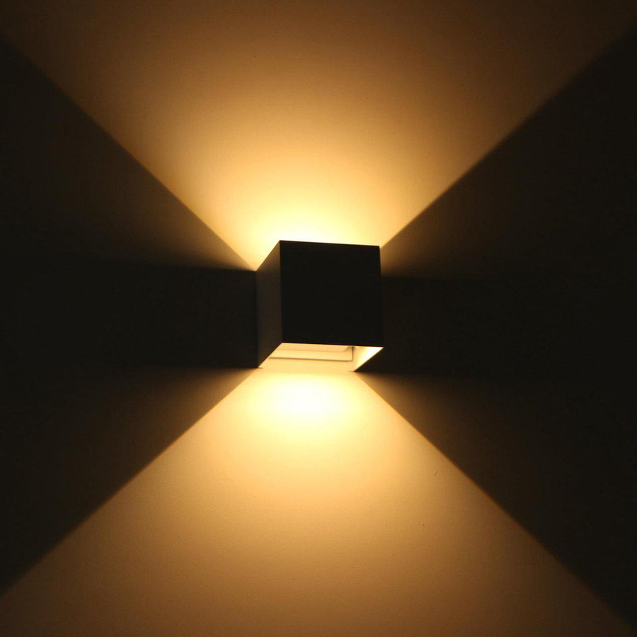 3 pack - LED's Light Kubus LED Wandlamp buiten - 2 lichts - IP65 Waterdicht - Warm wit licht - Wit Wandlampen led.gl
