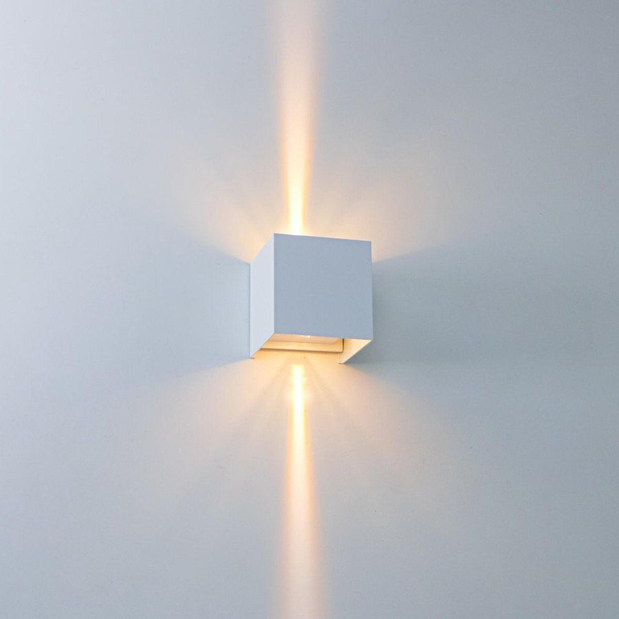 3 pack - LED's Light Kubus LED Wandlamp buiten - 2 lichts - IP65 Waterdicht - Warm wit licht - Wit Wandlampen led.gl