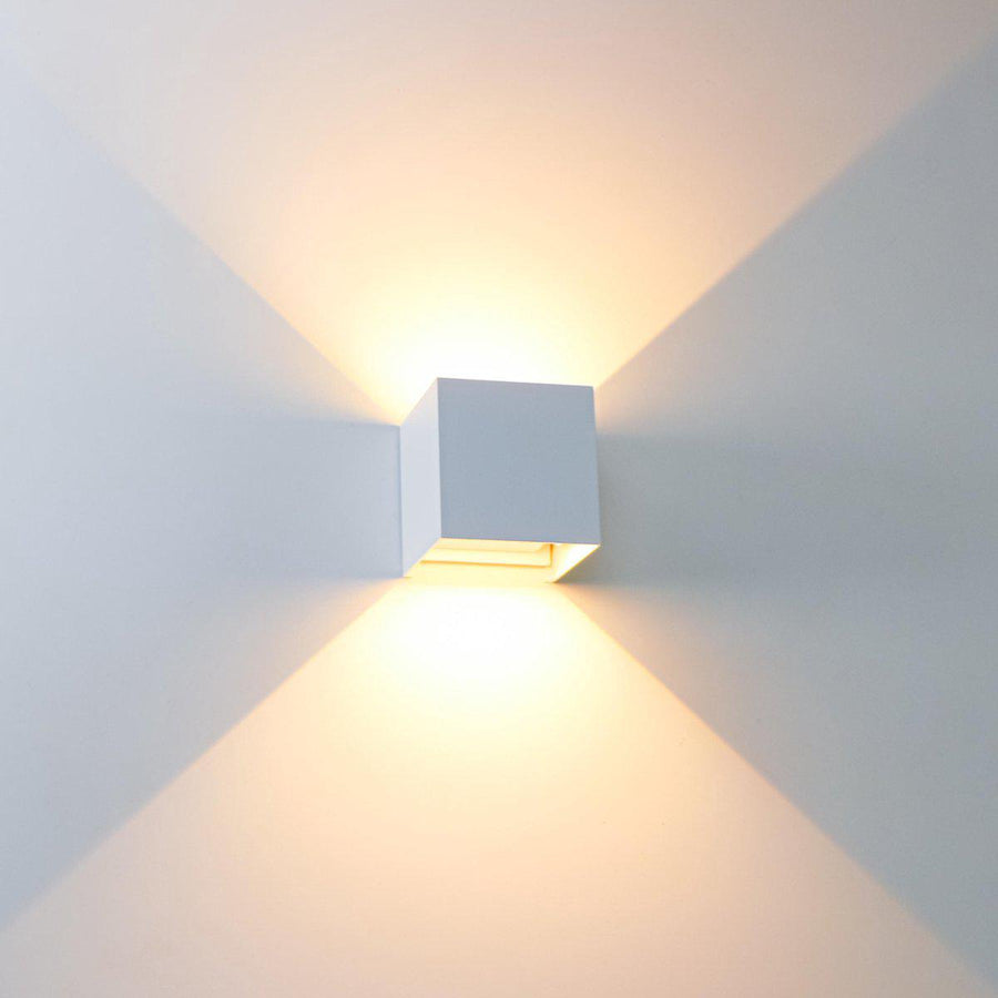 3 pack - LED's Light Kubus LED Wandlamp buiten - 2 lichts - IP65 Waterdicht - Warm wit licht - Wit Wandlampen led.gl