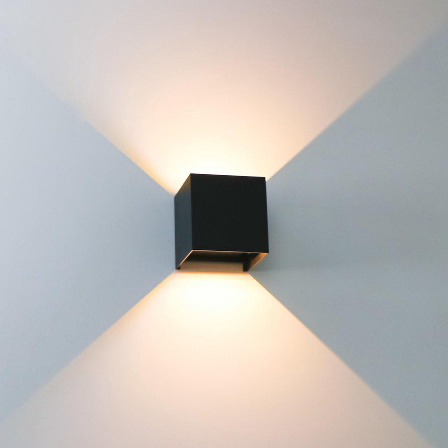 3 pack - LED's Light Kubus LED Wandlamp voor buiten - 2 lichts - IP65 Waterdicht - Warm wit licht - Zwart Wandlampen led.gl