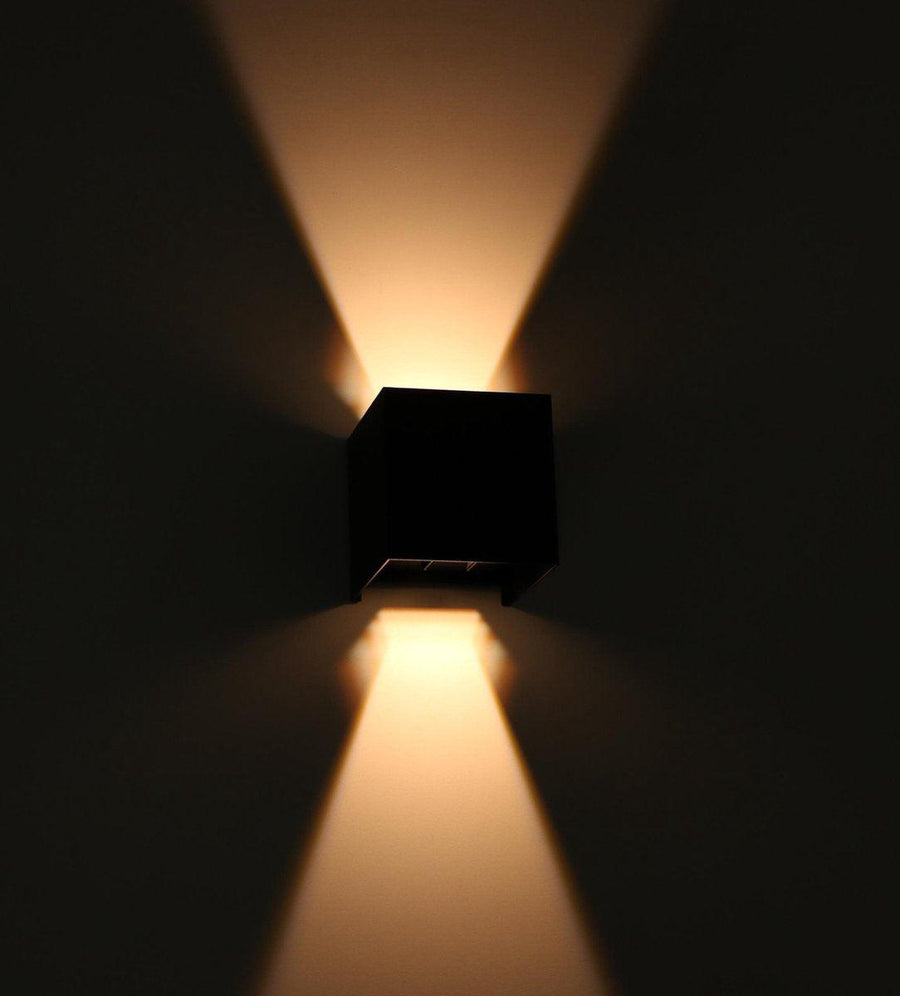 3 pack - LED's Light Kubus LED Wandlamp voor buiten - 2 lichts - IP65 Waterdicht - Warm wit licht - Zwart Wandlampen led.gl