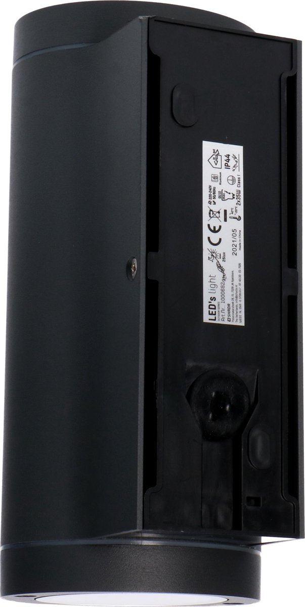 2 pack - LED's Light Up & Down LED Buitenlamp met sensor - IP44 waterdicht - GU10 fitting - Model Venezia - Antraciet Buitenlampen led.gl