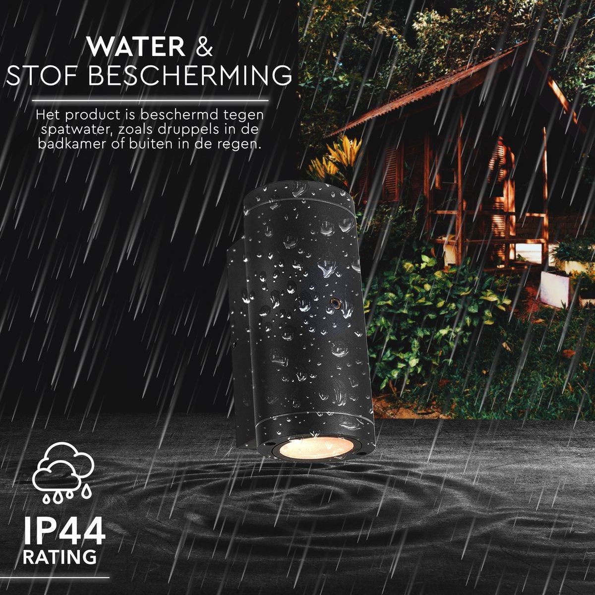 2 pack - LED's Light Up & Down LED Buitenlamp met sensor - IP44 waterdicht - GU10 fitting - Model Venezia - Antraciet Buitenlampen led.gl