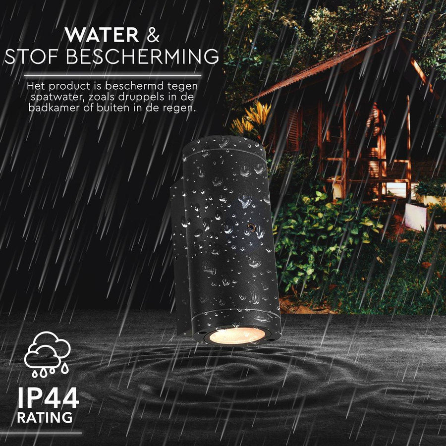 2 pack - LED's Light Up & Down LED Buitenlamp met sensor - IP44 waterdicht - GU10 fitting - Model Venezia - Antraciet Buitenlampen led.gl