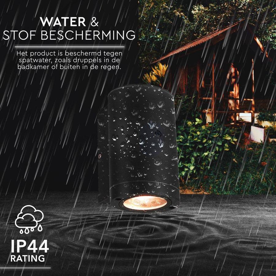 2 pack - LED's Light LED Buitenlamp met sensor - IP44 waterdicht - GU10 fitting - Model Bari - Antraciet Buitenlampen led.gl