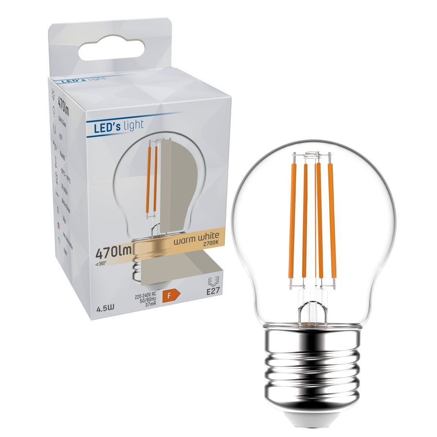 LED Lamp E27 - Helder glas - Warm wit licht - 470 lm LED Filament Lampen led.gl
