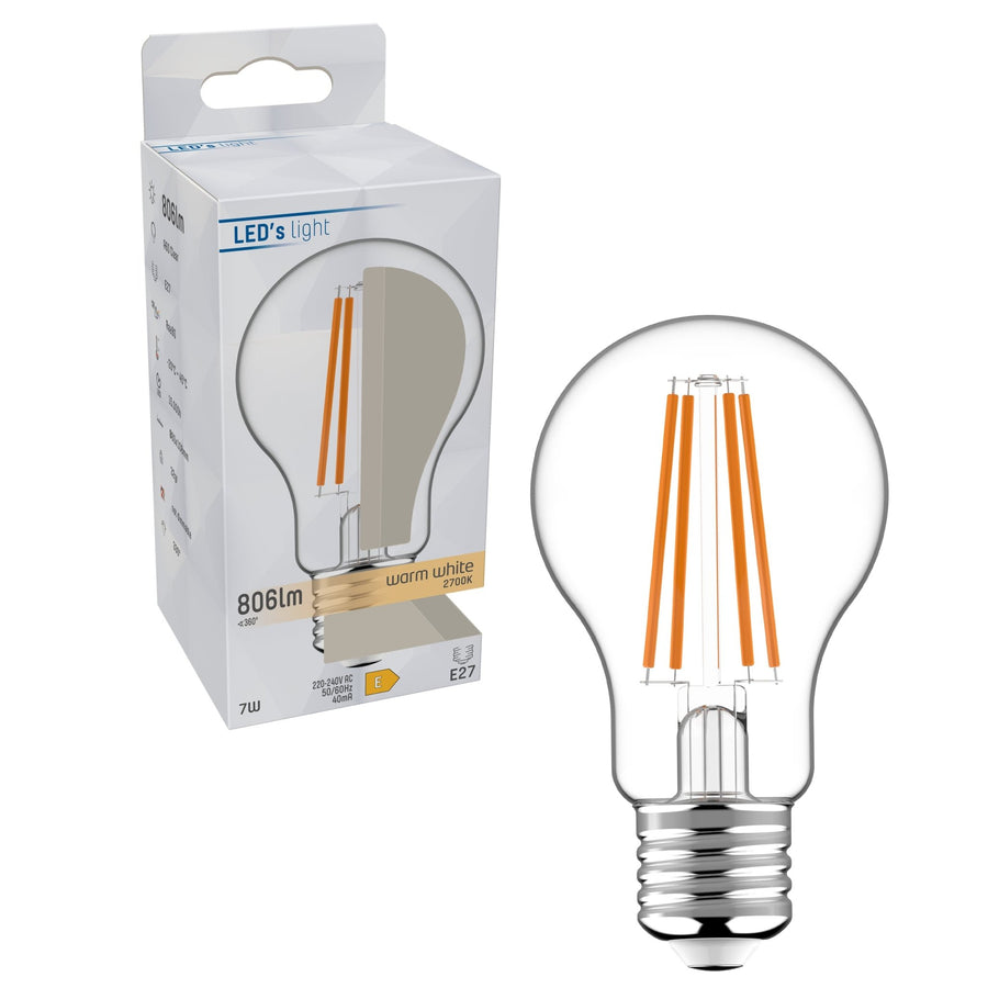 LED Filament Lamp E27 - Helder glas - Warm wit licht - 806 lm LED Filament Lampen led.gl