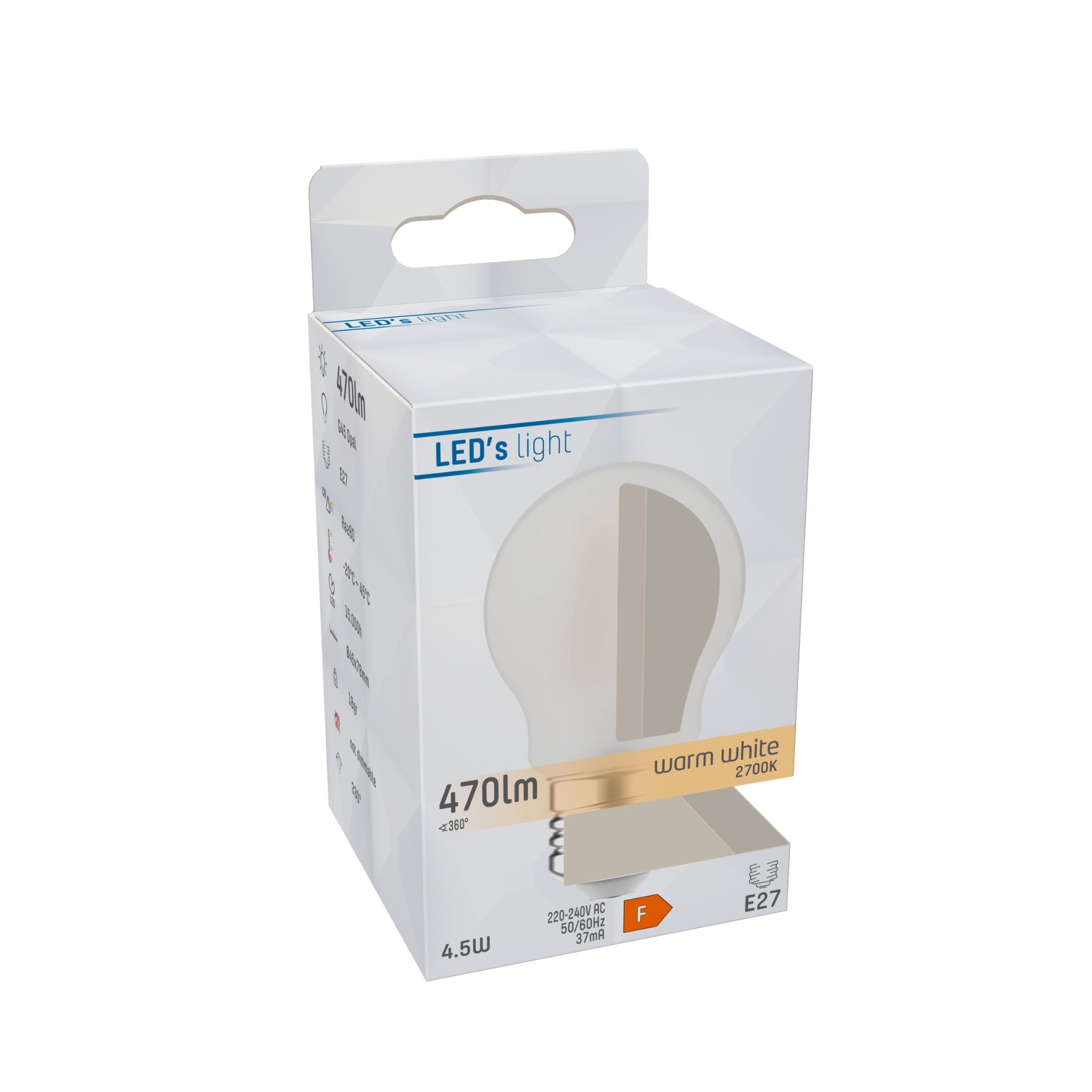 LED Lamp E27 - Melkglas - Warm wit licht - 470 lm LED Filament Lampen led.gl