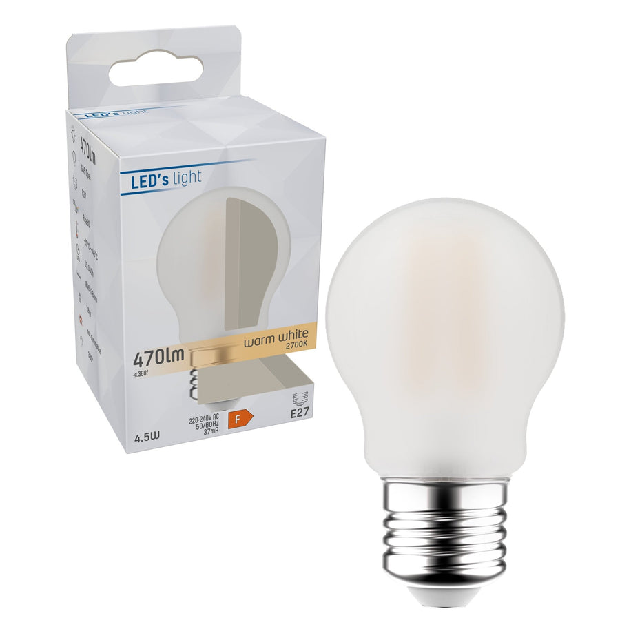 LED Lamp E27 - Melkglas - Warm wit licht - 470 lm LED Filament Lampen led.gl