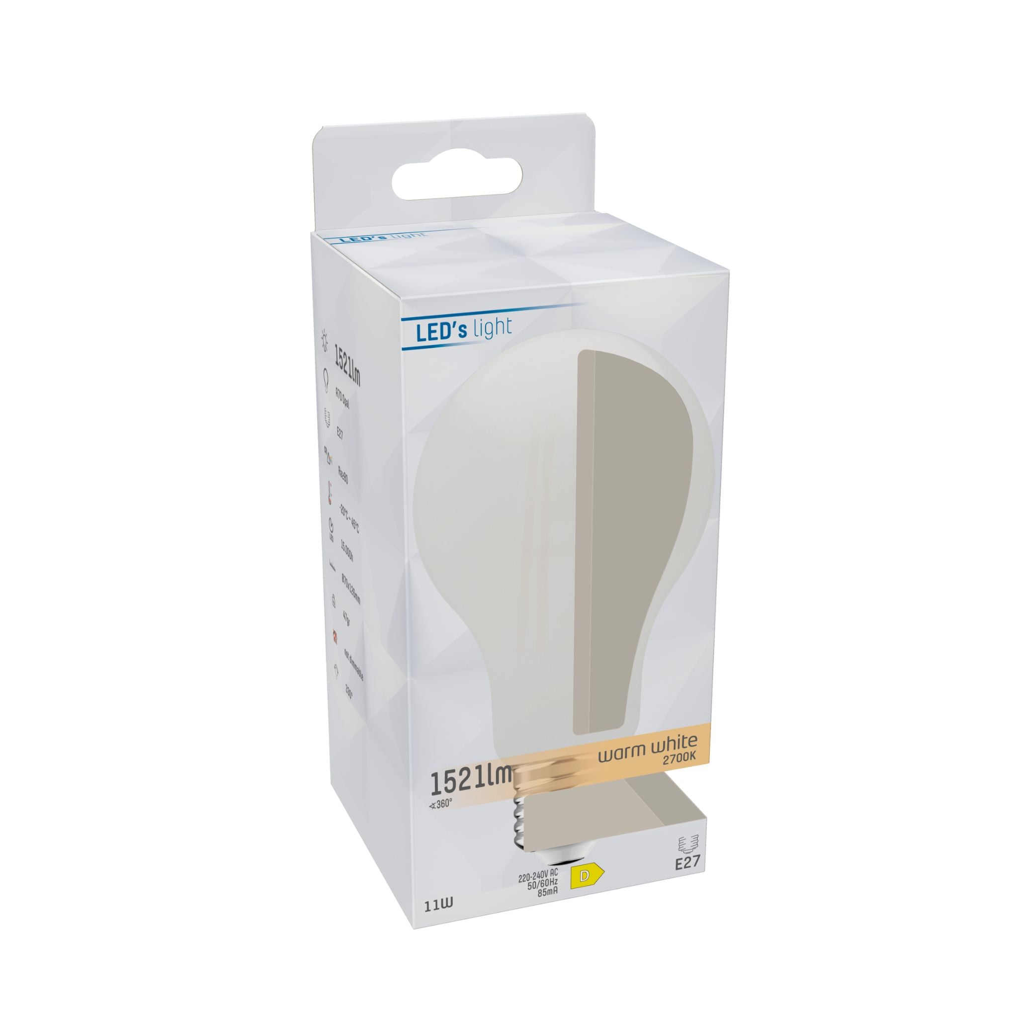LED Lamp melk glas E27 - 11W vervangt 100W - 1521 lm - Warm wit LED Filament Lampen led.gl