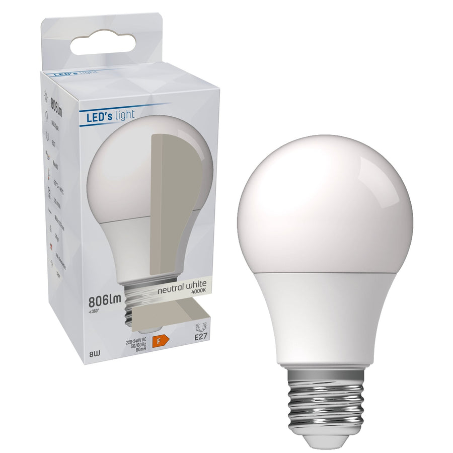 LED Lamp E27 - 806 lm - Koud wit licht - 1 lamp Lichtbronnen led.gl