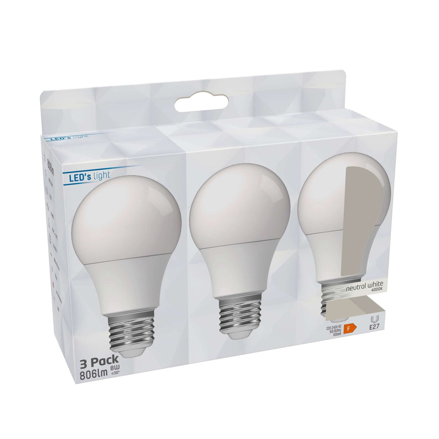 LED Lampen E27 - 806 lm - Koud wit licht - 3 lampen Lichtbronnen led.gl