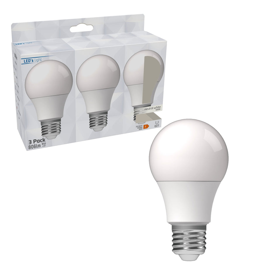 LED Lampen E27 - 806 lm - Koud wit licht - 3 lampen Lichtbronnen led.gl