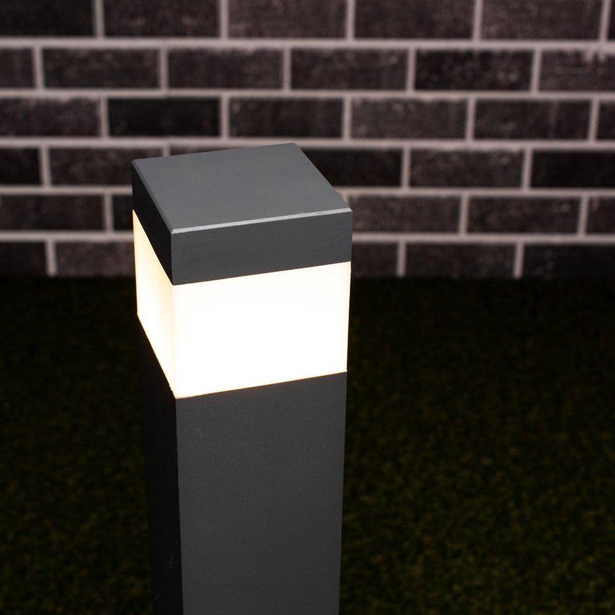 LED Lantaarnpaal Mat met E27 fitting - IP44 - Sora - 76 cm - Grijs Lantaarns led.gl