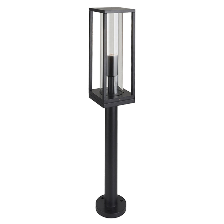 LED's Light LED Lantaarnpaal Tuinlamp met glazen ruiten - E27 fitting - IP44 - 80 cm - Zwart Lantaarns led.gl