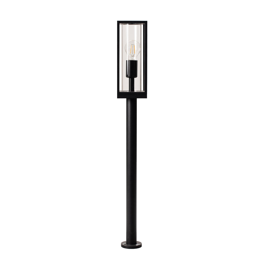 LED's Light LED Lantaarnpaal Tuinlamp met glazen ruiten - E27 fitting - IP44 - 80 cm - Zwart Lantaarns led.gl