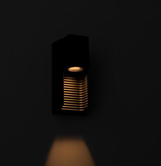 2 pack - LED Muurlamp buiten met GU10 fitting - Strepen - Rimini - IP44 - Antraciet Wandlampen led.gl