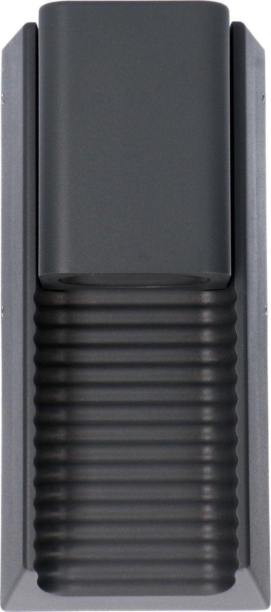 2 pack - LED Muurlamp buiten met GU10 fitting - Strepen - Rimini - IP44 - Antraciet Wandlampen led.gl
