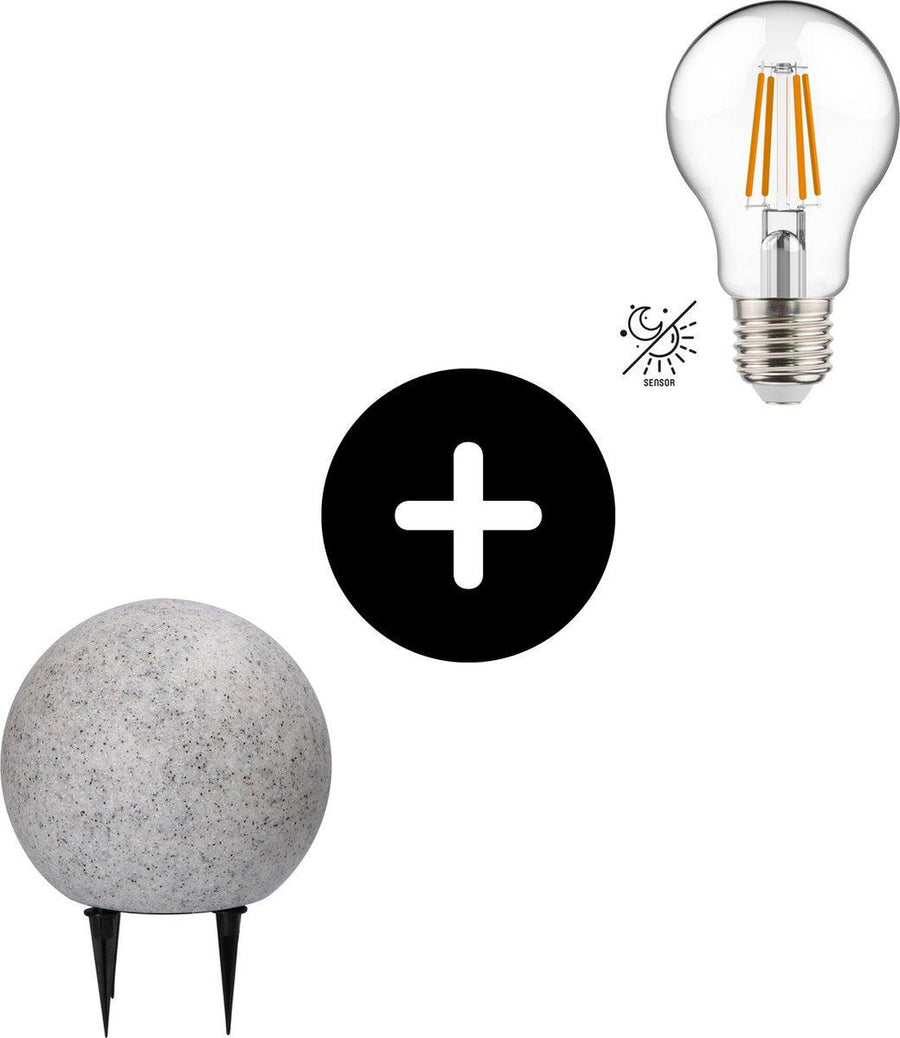LED Padverlichting Steen 20 cm met sensor - Automatisch aan en uit - IP65 Waterdicht Buitenlampen led.gl