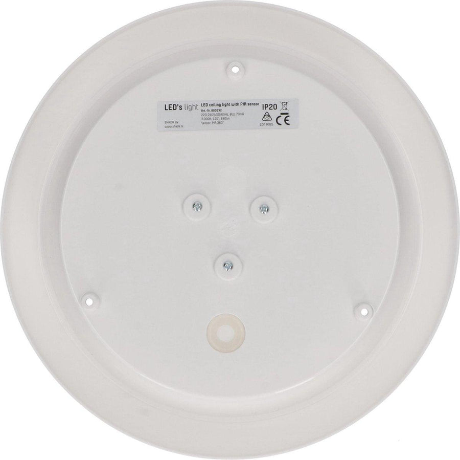 LED Plafondlamp 24 cm met bewegingssensor - Spatwaterdicht - Warm wit Plafondlampen led.gl