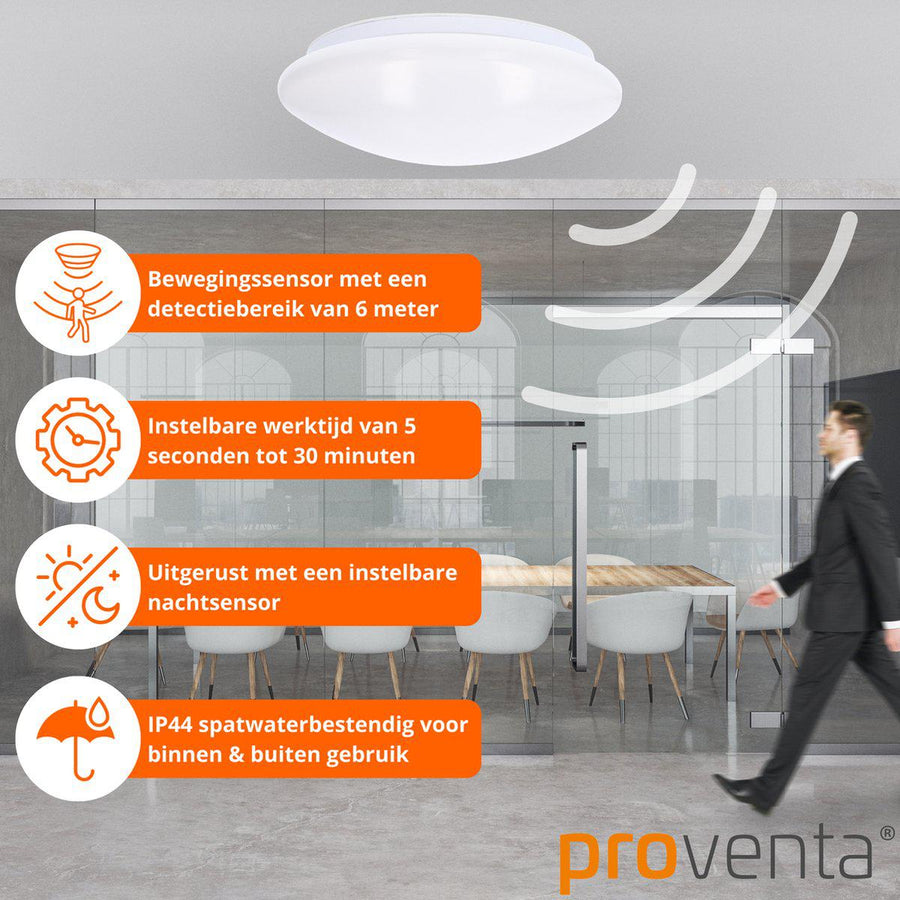 LED's Light Plafondlamp met Sensor 1100 - Daglicht en bewegingsdetectie - Ø 33 cm Plafondlampen led.gl