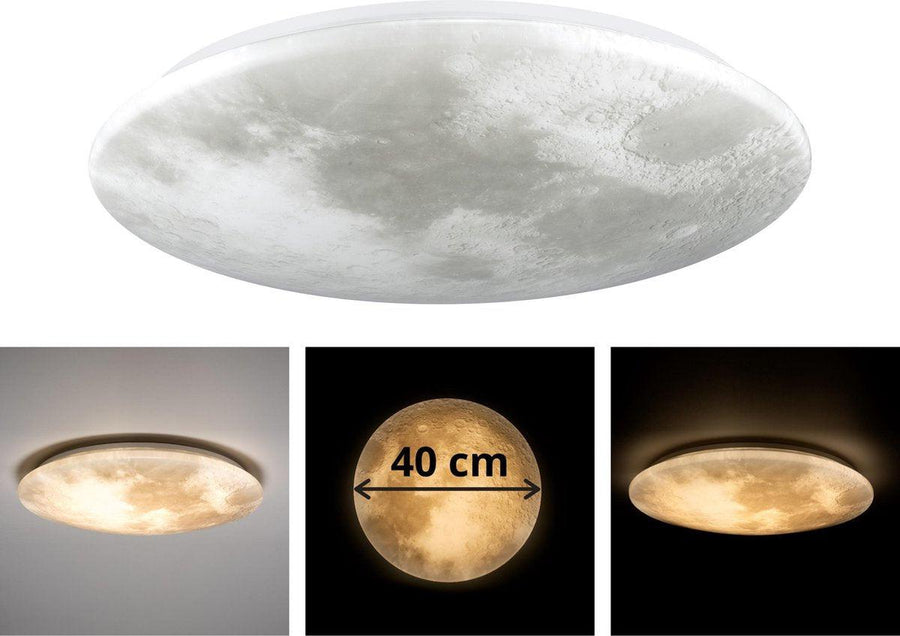LED Plafondlamp maan voor slaapkamer - 40 cm - Dimbaar met afstandsbediening Plafondlampen led.gl