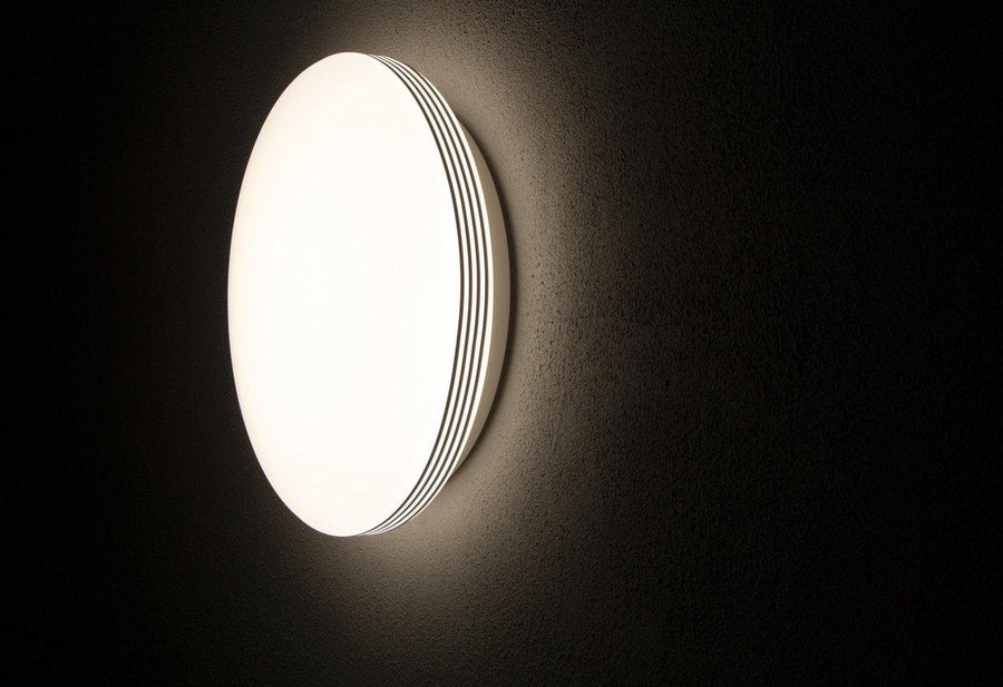 LED Plafondlamp rond 35 cm met ringen - Universeel - Spatwaterdicht - Warm wit licht Plafondlampen led.gl