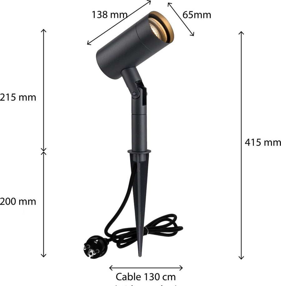 LED's Light Prikspot Tuinverlichting - Kantelbaar - GU10 fitting - IP54 waterbestendig - Antraciet Prikspotjes led.gl