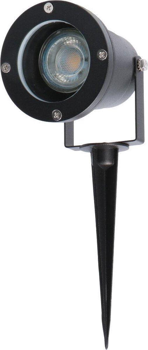 LED's Light LED Prikspot met Stekker - Kantelbaar - GU10 fitting - IP54 - Model Melfi - Zwart Prikspotjes led.gl