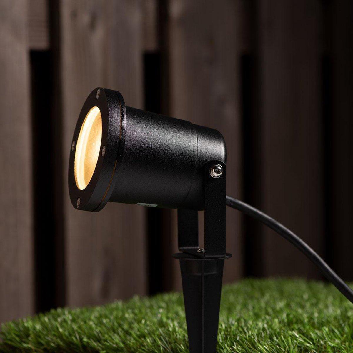 LED's Light LED Prikspot met Stekker - Kantelbaar - GU10 fitting - IP54 - Model Melfi - Zwart Prikspotjes led.gl
