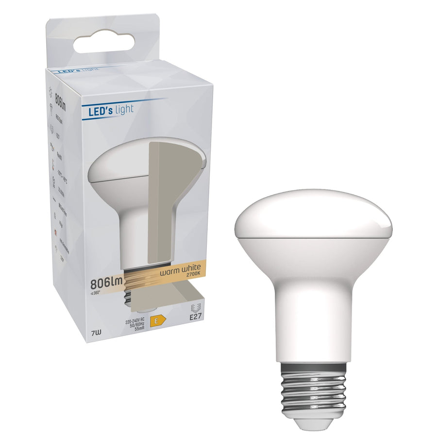 LED Reflectorlamp E27 - R63 Reflector - Warm wit - 7W vervangt 60W Reflectorlampen led.gl