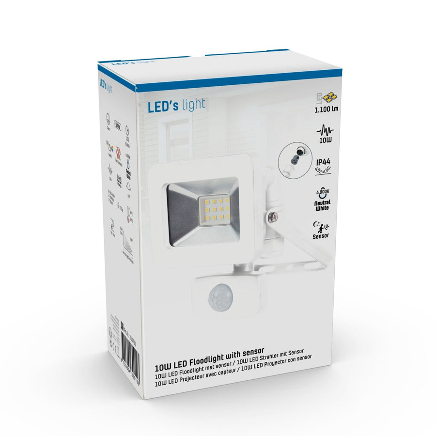 LED's Light Breedstraler 1100 - Met licht- en bewegingssensor - Binnen & Buiten - 10W - Wit Schijnwerpers led.gl