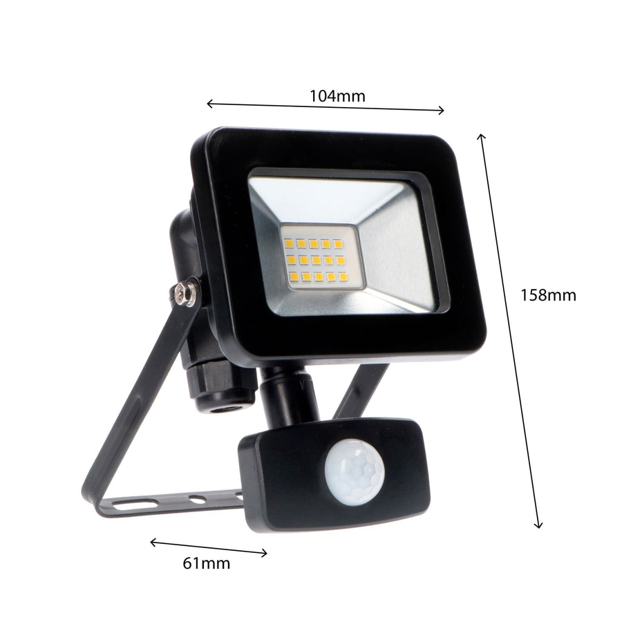 LED's Light Floodlight 1100 - Met licht- en bewegingssensor - Binnen & Buiten - 10W - Zwart Schijnwerpers led.gl