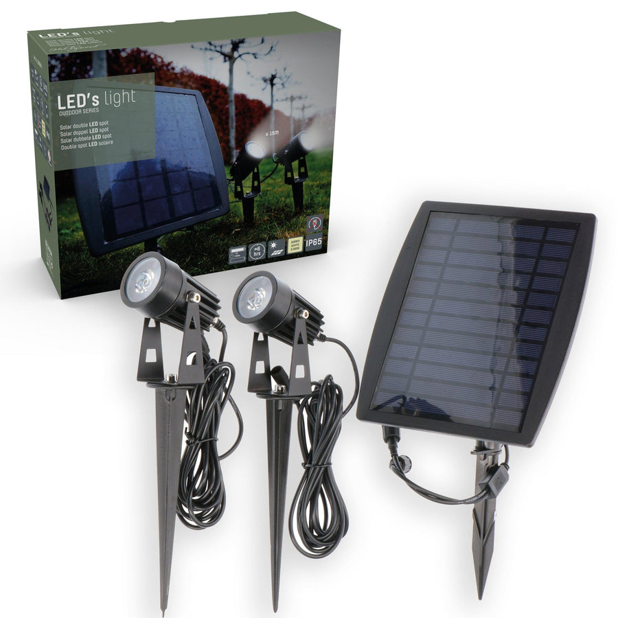 LED's Light Solar LED Tuinlamp met zonnepaneel en grondspies - Automatisch aan en uit - Met sensor - IP65 waterdicht Spotjes led.gl