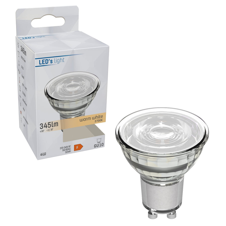 LED Spot GU10 - Helder - Warm wit - 4W vervangt 50W Spotjes led.gl