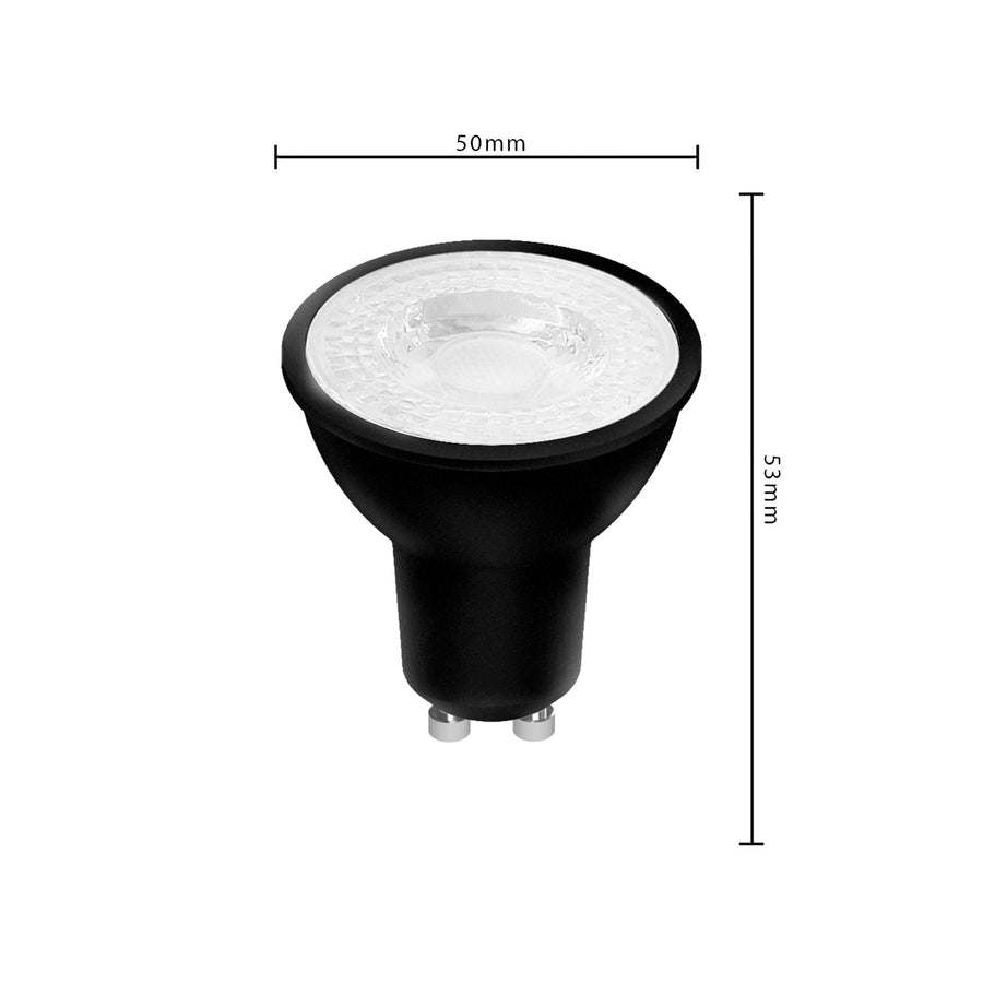 GU10 LED Spots zwart - Warm wit licht - 4W/50W - 345 lm - 3PACK Spotjes led.gl