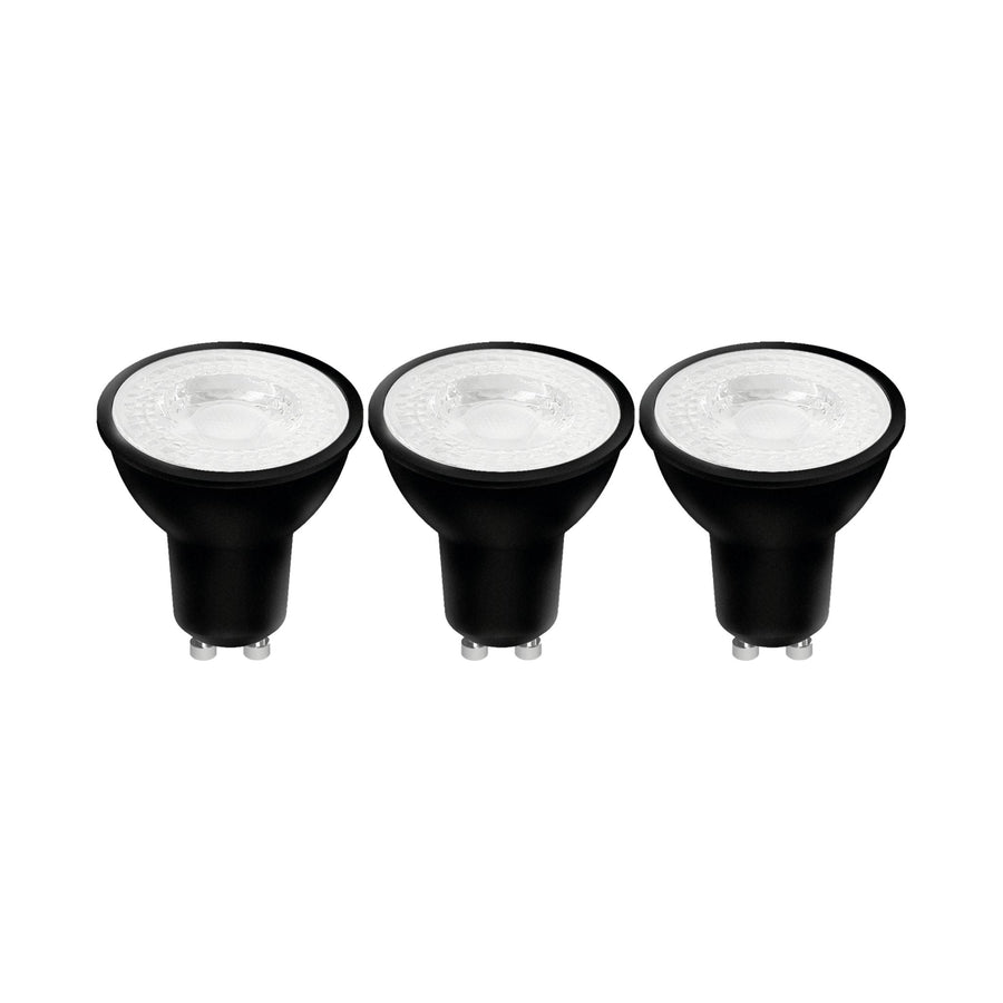 GU10 LED Spots zwart - Warm wit licht - 4W/50W - 345 lm - 3PACK Spotjes led.gl