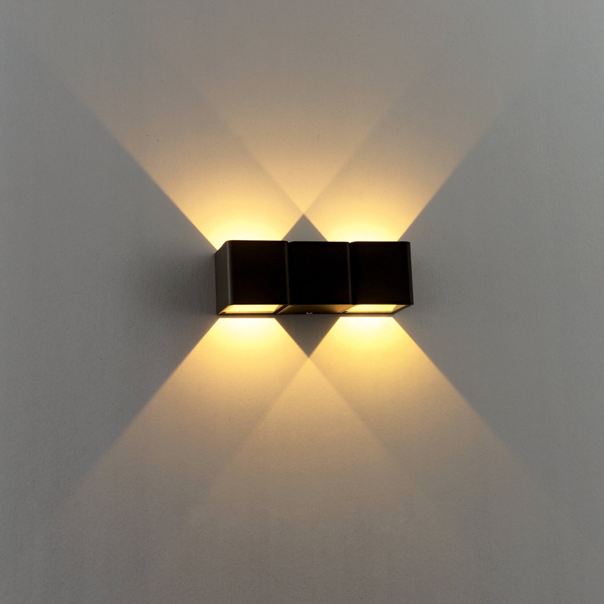 2 pack LED's Light 4-lichts Wandlamp Buiten - Model Aversa - Warm wit - IP54 waterdicht - Antraciet Wandlampen led.gl
